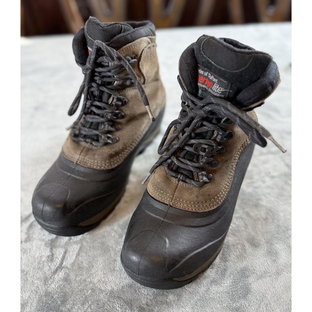 State Street Boots Mens Size‎ 8 Brown Thermolite Insulated Snow Rubber Shell